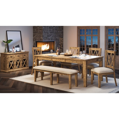 Jofran Furniture Telluride Gold 78 Inch 6pc Dining Room Set