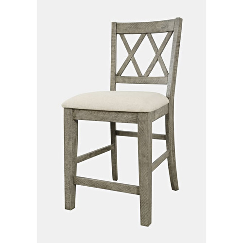 2 Jofran Furniture Telluride Driftwood Grey Counter Height Stools