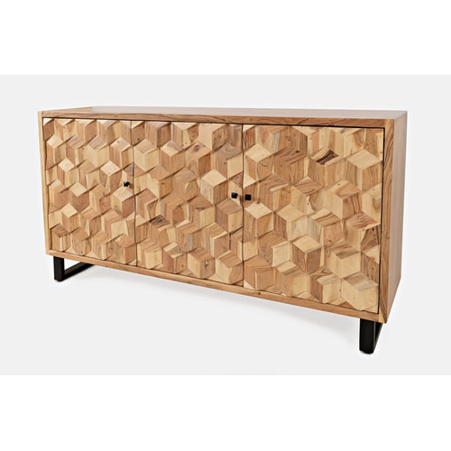 Jofran Furniture Geometrix Natural 3 Door Accent Cabinet