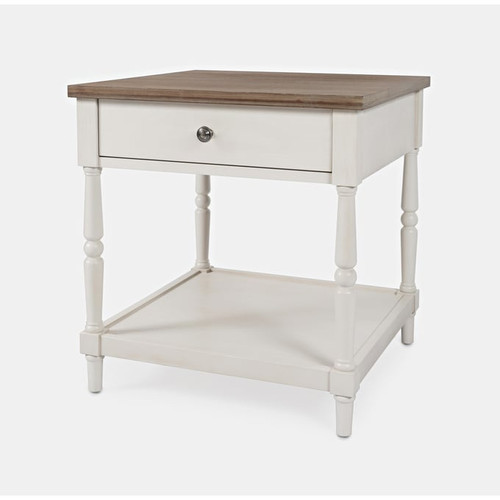 Jofran Furniture Grafton Farms White Brown End Table