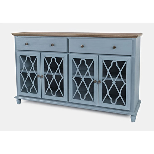 Jofran Furniture Aurora Hills Blue 4 Door Accent Chests