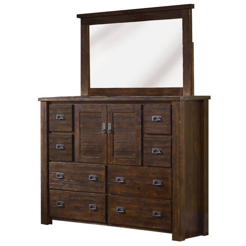 Progressive Furniture Trestlewood Brown Dresser and Mirror