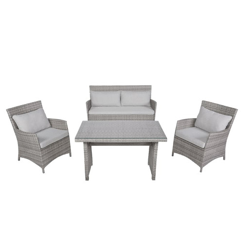 Progressive Furniture Largo Gray Outdoor Wicker 4pc Sofa Set