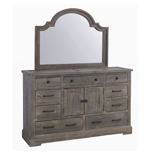 Progressive Furniture Meadow Gray Door Dresser and Mirror