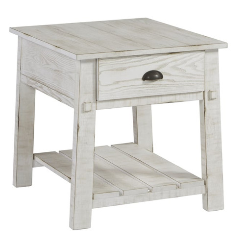Progressive Furniture Mercantile White End Table