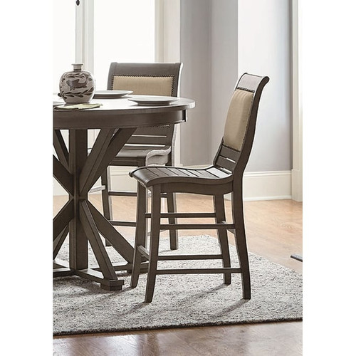 Progressive Furniture Willow Gray Upholstered Counter Chairs