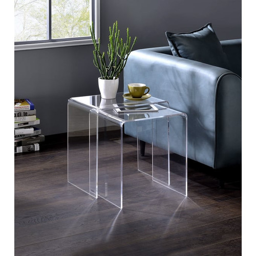 Progressive Furniture A La Carte Clear Acrylic 2pc Nesting Tables