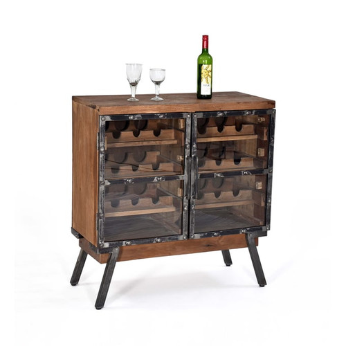 Progressive Furniture Layover Brown Wine Cabinet