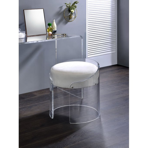 Progressive Furniture A La Carte Clear White Acrylic Stool