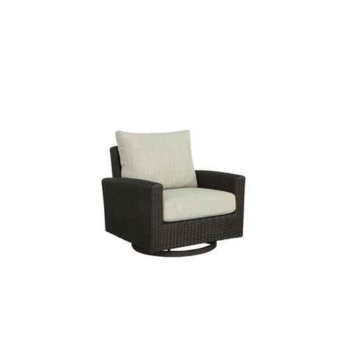 Progressive Furniture Tahiti Brown Gray Beige Wicker Swivel Chair