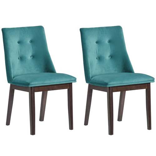 2 Progressive Furniture Jade Blue Brown Accent Side Chairs