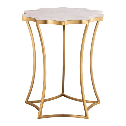 TOV Furniture Camilla Gold White Marble Side Table