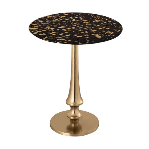 TOV Furniture Goathide Black Gold Side Table