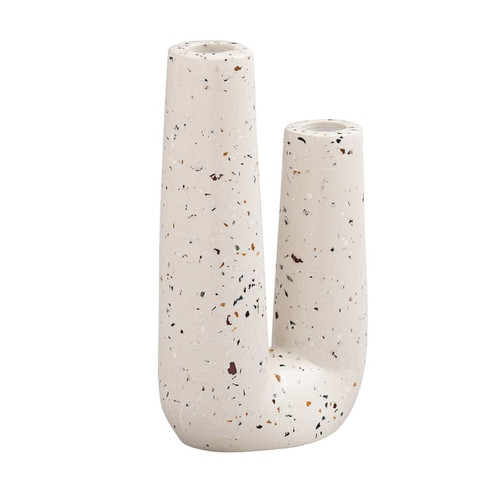 TOV Furniture Terrazzo Vase White Novelty Tube Vase