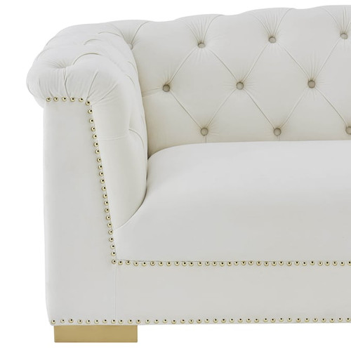 TOV Furniture Farah Cream Velvet Loveseats