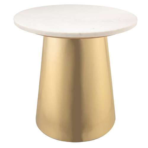 TOV Furniture Bleeker Gold White Side Table