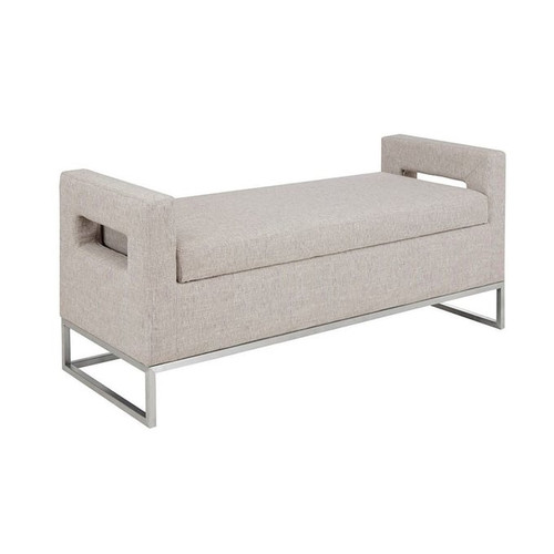 Olliix Madison Park Crawford Grey Soft Close Storage Bench