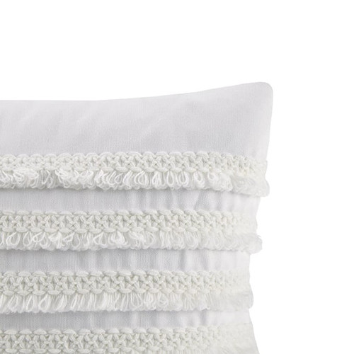 Olliix INK IVY Daria Ivory Cotton Oblong Pillow