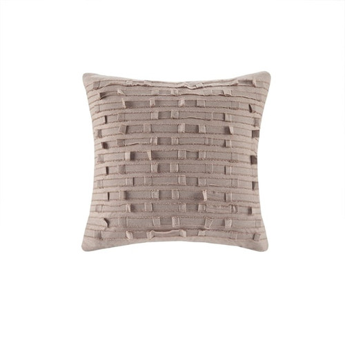 Olliix INK IVY Kerala Taupe Cotton Square Pillow