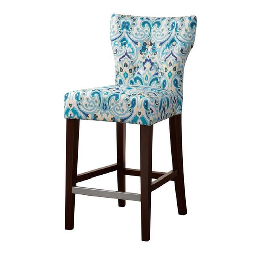 Olliix Madison Park Avila Blue Tufted Back Counter Height Stool