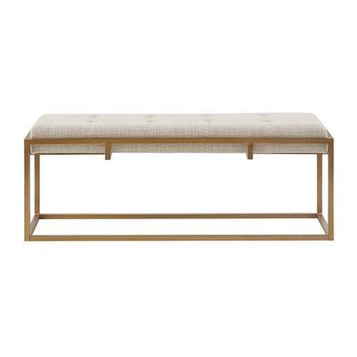 Olliix Madison Park Greenwich Brown Antique Bronze Metal Base Accent Bench