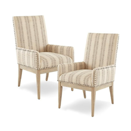 2 Olliix Madison Park Rika Natural Arm Dining Chairs