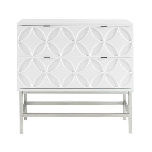 Olliix Madison Park Sonata White 2 Drawers Accent Chest