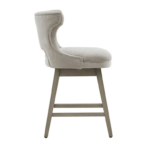 Olliix Madison Park Emmett Light Grey Swivel Counter Height Stools