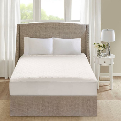 Olliix Beautyrest Cotton White Heated Mattress Pads