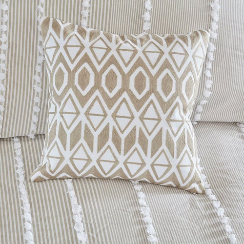 Olliix Harbor House Anslee Taupe Square Decorative Pillow