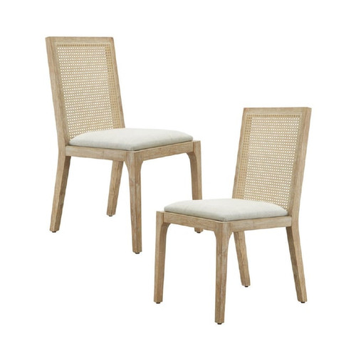 2 Olliix Madison Park Canteberry Natural Dining Chairs