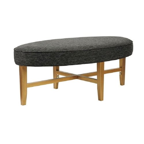 Olliix Madison Park Kipling Dark Grey Oval Cocktail Ottoman