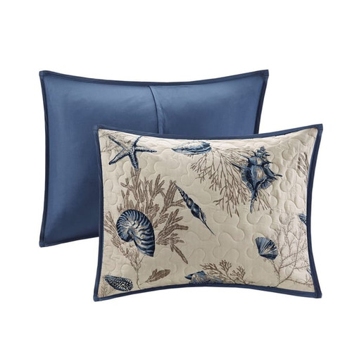 Olliix Madison Park Bayside Blue Printed 6pc Coverlet Sets