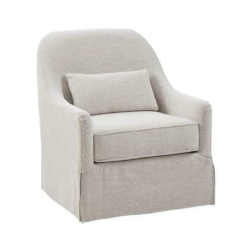 Olliix Madison Park Theo Ivory Black Swivel Glider Chair