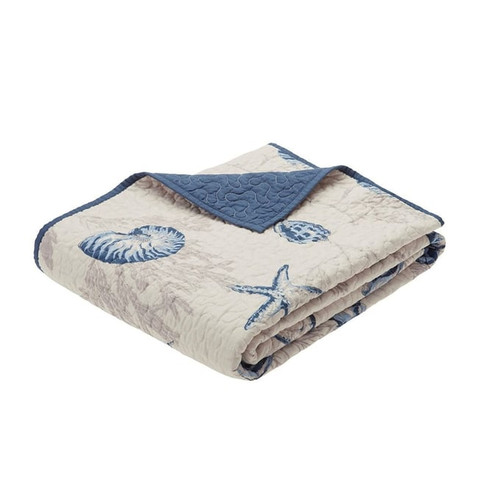 Olliix Madison Park Bayside Blue Oversized Quilted Throw