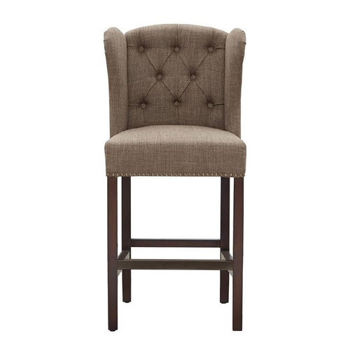 Olliix Madison Park Jodi Brown Tufted Wing Counter Height Stool