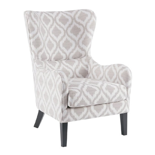 Olliix Madison Park Arianna Grey White Swoop Wing Chair