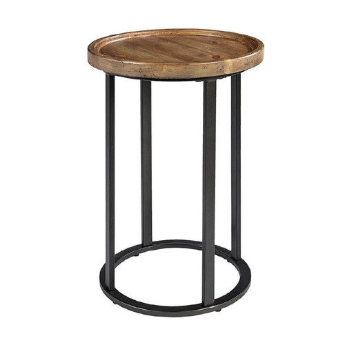 Olliix Martha Stewart Irisa Reclaimed Oak Iron Round Accent Table