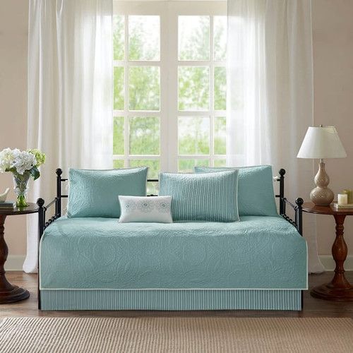 Olliix Madison Park Peyton Blue 6pc Reversible Daybed Cover Set