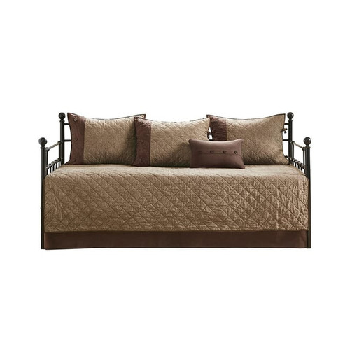 Olliix Madison Park Boone Brown 6pc Reversible Daybed Cover Set