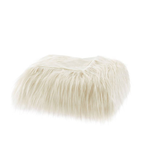 Olliix Madison Park Edina Ivory Faux Fur Throw