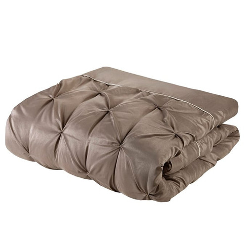 Olliix Madison Park Essentials Joella Taupe Tufted 24pc Comforter Sets