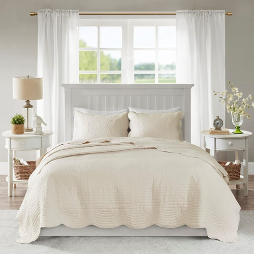 Olliix Madison Park Tuscany Cream 3pc Coverlet Sets