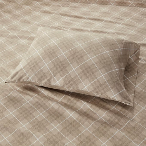 Olliix True North Sleep Philosophy Cozy Flannel Tan Sheet Sets
