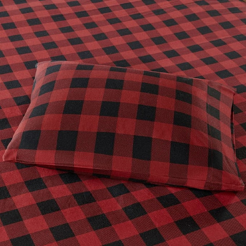 Olliix Woolrich Flannel Red Black Sheet Sets