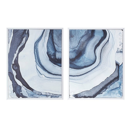 Olliix Madison Park Ethereal Blue Diptych 2pc Framed Canvas Wall Art Set