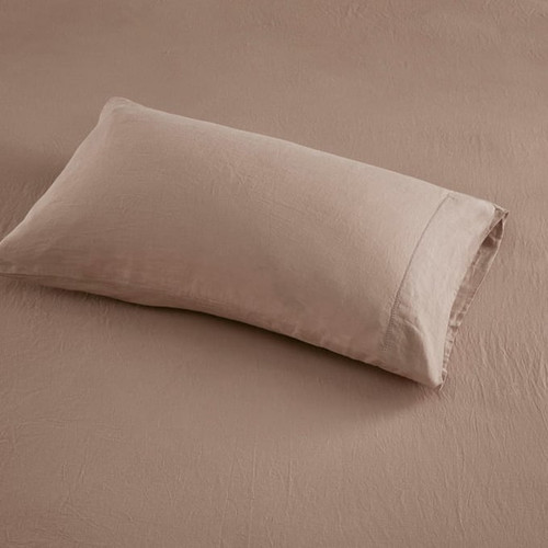 Olliix Madison Park Linen Blend Warm Taupe 2pc Pillowcases