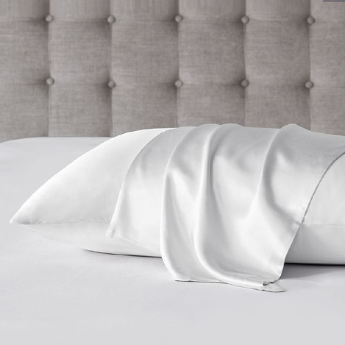 Olliix Madison Park Mulberry Silk White Pillowcases