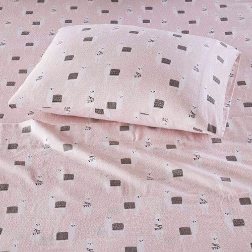 Olliix Intelligent Design Cozy Soft Pink Cotton Flannel Sheet Sets