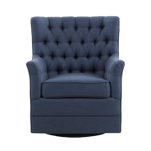 Olliix Madison Park Mathis Blue Swivel Glider Chairs